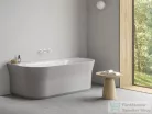 Ravak YPSILON WALL 178x86 cm-es szabadon álló,falhoz tehető kád fehér leeresztővel,Smoke grey/fehér XC00100077