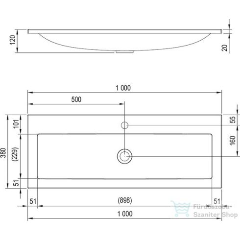 Ravak Mosdó Clear 1000 fehér XJJ01110000