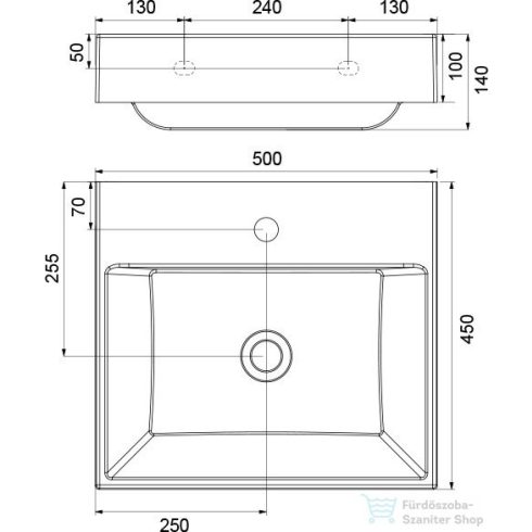 Ravak Natural 500 mosdó (fehér) XJO01250000