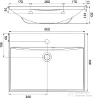 Ravak FLAT 600 60x46 cm-es mosdó,XJP01160000