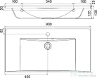 Ravak FLAT 900 90x46 cm-es mosdó,XJP01190000