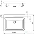 Ravak COMFORT 800 80x46 cm-es SD Comfort 800 bútorra építhető túlfolyó nélküli mosdó,XJX01280001