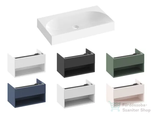 Ravak Lite 80 mosdó, túlfolyó és csaptelep furat nélkül, fehér XJX01380001