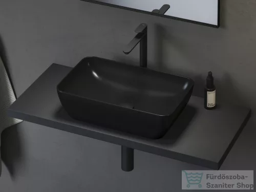 Ravak UNI 50 R SLIM 50x31 cm-es mosdó,fényes fekete XJX03150000