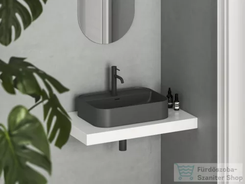 Ravak Ceramic 55 SLIM Shelf R 55x40 cm-es kerámia mosdó, matt antracit XJX03155004