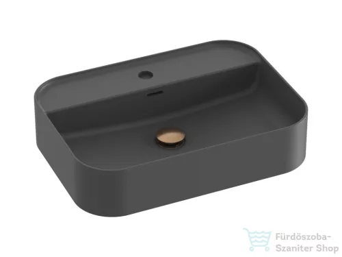 Ravak Ceramic 55 SLIM Shelf R 55x40 cm-es kerámia mosdó, matt antracit XJX03155004
