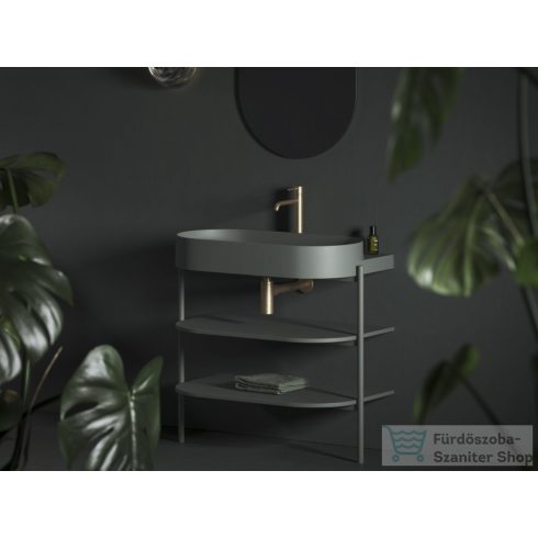 Ravak YARD 80 konzollal falra szerelhető mosdó csaptelep furattal, Grey Green XJX08280000