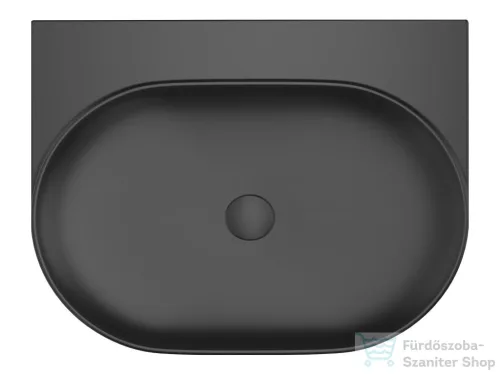 Ravak YARD 60 60,5x50 cm-es konzollal falra szerelhető mosdó csaplyuk-és túlfolyó nélkül,matt fekete XJX0D060000