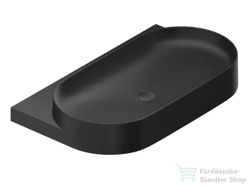 Ravak YARD 80 80,5x50 cm-es konzollal falra szerelhető mosdó csaplyuk-és túlfolyó nélkül,matt fekete XJX0D080000