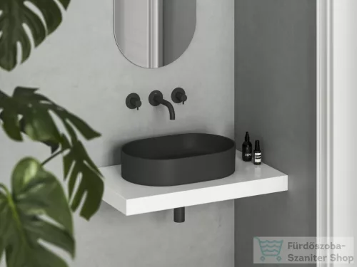 Ravak Ceramic 550 SLIM O kerámia mosdó, matt fekete XJX0D155000