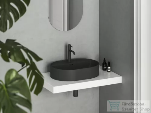 Ravak Ceramic 55 O SLIM Shelf 55x40 cm-es kerámia mosdó, matt fekete XJX0D155002