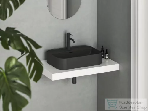 Ravak Ceramic 55 SLIM Shelf R 55x40 cm-es kerámia mosdó, matt fekete XJX0D155004