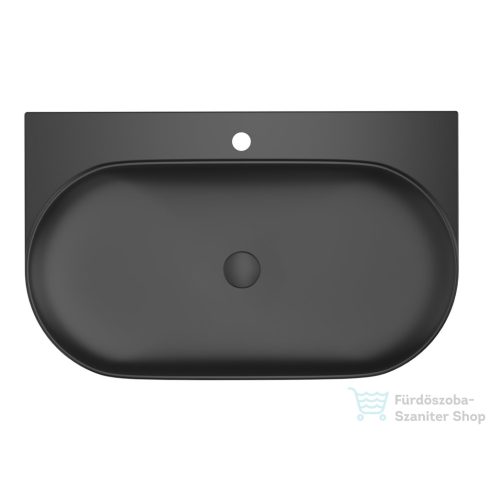 Ravak YARD 80 80,5x50 cm-es konzollal falra szerelhető mosdó túlfolyó nélkül,matt fekete XJX0D280002