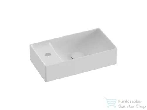 Ravak VEDA Slim 400 40x22 cm-es mosdó túlfolyó nélkül, matt fehér XJX0E240002