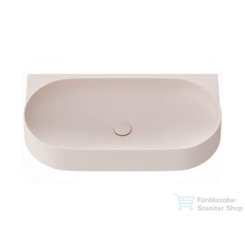 Ravak YARD 80 konzollal falra szerelhető mosdó csaplyuk-és túlfolyó nélkül, Alabaster Pink XJX0G080000