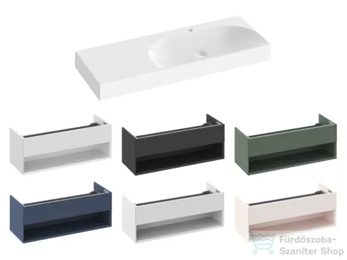 Ravak Lite 120/80 mosdó, túlfolyó nélkül, csaptelep furattal, balos, fehér XJXL1212000