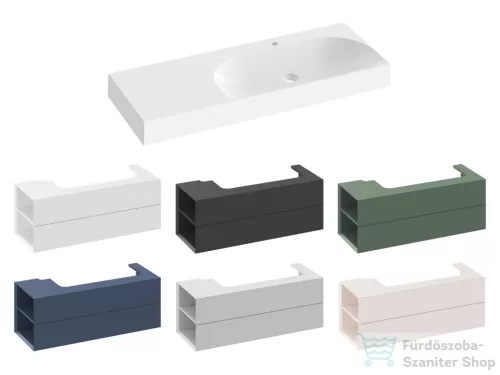 Ravak Lite 120/80 mosdó, túlfolyó nélkül, csaptelep furattal, balos, fehér XJXL1212000