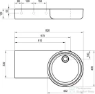 Ravak ARC 83/43 mosdó túlfolyó és csaptelep furat nélkül, balos XJXL1383000