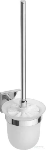 Sapho BEMETA BETA Fali WC kefetartó, üveg, fehér kefe, 95x360x140mm, króm (132113012) (XQ301)