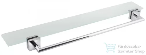 Sapho POLYSAN X-SQUARE üvegpolc törölközőtartóval üvegre, króm (XQ458)