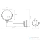 Sapho BEMETA WHITE Kozmetikai tükör, 230x310x450mm, átm:190mm (112201514) (XR006W)