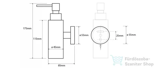 Sapho BEMETA OMEGA Szappanadagoló, 55x175x85mm, 150ml, króm (104109012) (XR104)