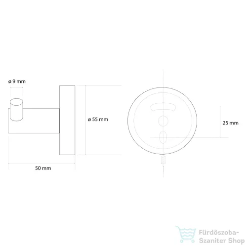 Sapho BEMETA SABLO fali duplafogas, 55x55x50mm, matt arany (160106032) (XR202GB)