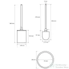 Sapho BEMETA DARK Álló WC kefetartó, 90x385x90mm, fekete (104913090) (XR306B)