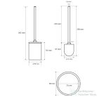 Sapho BEMETA WHITE álló WC kefetartó, 90x385x90mm, fehér (104913094) (XR306W)