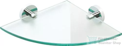 Sapho BEMETA OMEGA Sarok üvegpolc, 255x55x255mm, króm (104102012) (XR603)
