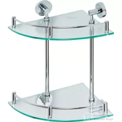   Sapho BEMETA OMEGA Sarok üvegpolc, 280x380x280mm, króm (104202142) (XR604)