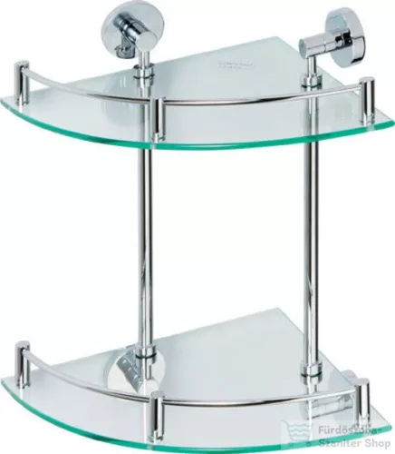 Sapho BEMETA OMEGA Sarok üvegpolc, 280x380x280mm, króm (104202142) (XR604)