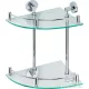 Sapho BEMETA OMEGA Sarok üvegpolc, 280x380x280mm, króm (104202142) (XR604)