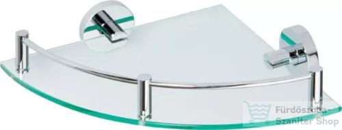 Sapho BEMETA OMEGA Sarok üvegpolc, 255x70x255mm, króm (104202162) (XR605)