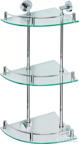 Sapho BEMETA OMEGA Sarok üvegpolc, 270x660x270mm, króm (104202152) (XR606)