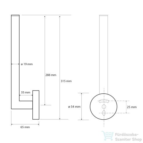 Sapho BEMETA OMEGA tartalék WC-papírtartó 2 gurigának, 55x314x65mm (104112142) (XR707)