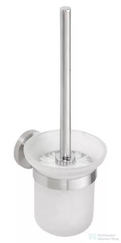 Sapho BEMETA NEO Fali WC kefetartó, üveg, fehér kefe, 115x360x130mm, inox/matt (104113015) (XS301)