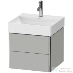   Duravit XSQUARE 48,4x46 cm-es, 2 fiókos alsószekrény króm profillal, mosdó és csaptelep nélkül, matt betonszürke XS416000707