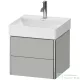 Duravit XSQUARE 48,4x46 cm-es, 2 fiókos alsószekrény króm profillal, mosdó és csaptelep nélkül, matt betonszürke XS416000707
