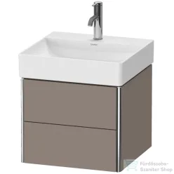   Duravit XSQUARE 48,4x46 cm-es, 2 fiókos alsószekrény króm profillal, mosdó és csaptelep nélkül, matt bazalt XS416004343