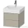 Duravit XSQUARE 48,4x46 cm-es, 2 fiókos alsószekrény króm profillal, mosdó és csaptelep nélkül, lakkozott matt szatén taupe XS416006060