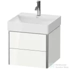 Duravit XSQUARE 48,4x46 cm-es, 2 fiókos alsószekrény króm profillal, mosdó és csaptelep nélkül, lakkozott fényes fehér XS416008585