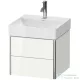 Duravit XSQUARE 48,4x46 cm-es, 2 fiókos alsószekrény króm profillal, mosdó és csaptelep nélkül, lakkozott fényes fehér XS416008585