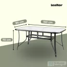 Leziter Canillo fémvázas üveg kerti asztal fekete XY-ST1590