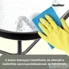 Leziter Vella fémvázas üveg kerti asztal fekete XY-ST90