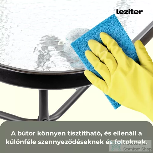Leziter Vella fémvázas üveg kerti asztal fekete XY-ST90