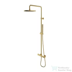   Omnires Y termosztátos fali zuhanyrendszer, 25 cm-es esőztetővel, szálcsiszolt sárgaréz Y1244SUBSB