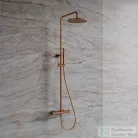 Omnires Y termosztátos fali zuhanyrendszer, 25 cm-es esőztetővel, szálcsiszolt réz Y1244SUCPB