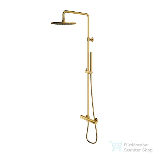 Omnires Y termosztátos fali zuhanyrendszer, 25 cm-es esőztetővel, szálcsiszolt arany színű Y1244SUGLB