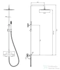 Omnires Y termosztátos fali zuhanyrendszer, 25 cm-es esőztetővel, szálcsiszolt arany színű Y1244SUGLB